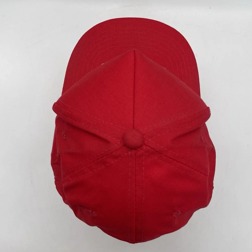 NEW Vintage Bass Hat‎ Cap SnapBack Red Trucker Embroidered Fishing Made In USA
